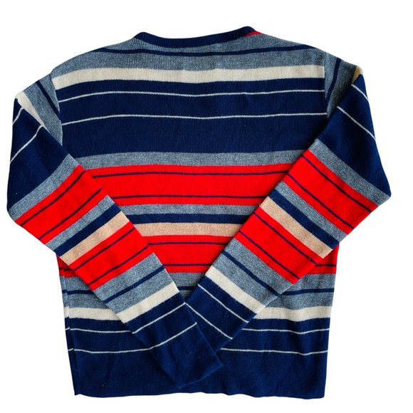 Vtg 1980s Esprit By Campus Multi Color Stripe Sweater Youth Sz 16 Preppy College - Picture 3 of 3
